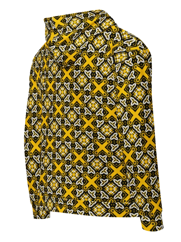 Symmetric X Grid Unisex Zip Hoodie product image (3)