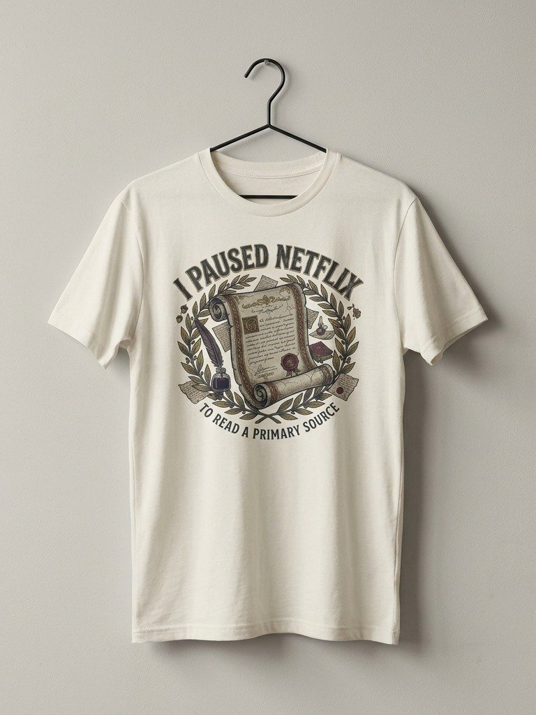 I Paused Netflix to Read a Primary Source T-Shirt product image (3)
