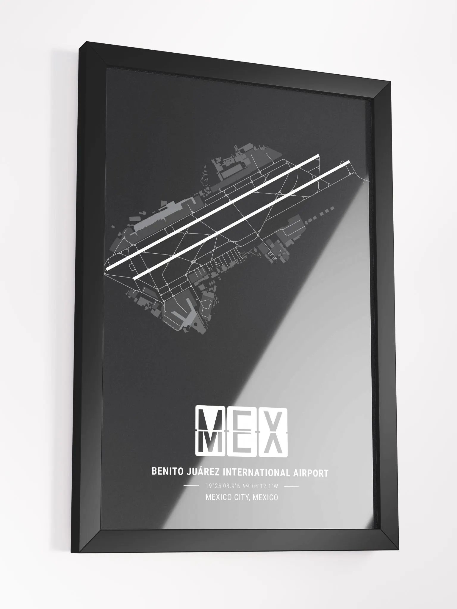 Framed Airport MEX Premium Map On Matt Paper product image (3)