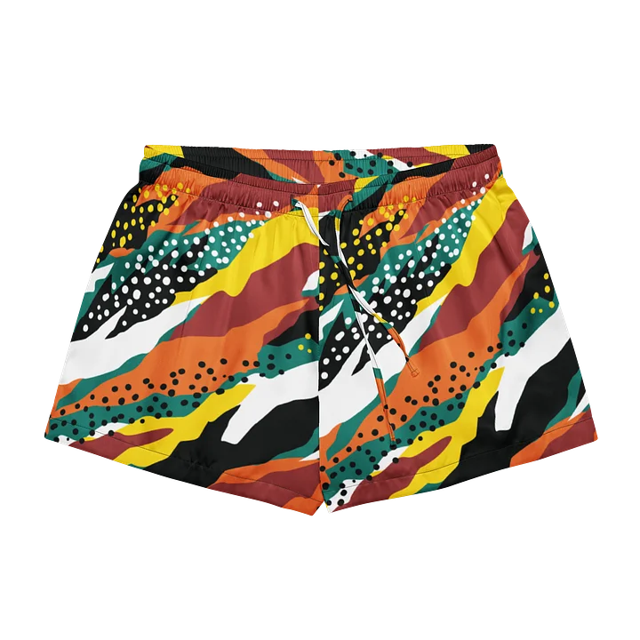 Terracotta & Teal Abstract Safari Pattern | Vibrant All-Over Print Women's Pajama Shorts product image (1)