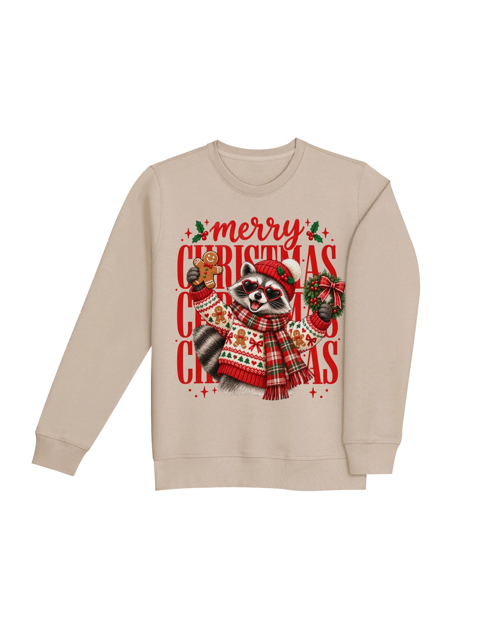 Christmas Raccoon Sweatshirt, Funny Merry Christmas Crewneck, Cute Holiday Animal Sweater, Raccoon Lover Gift product image (9)