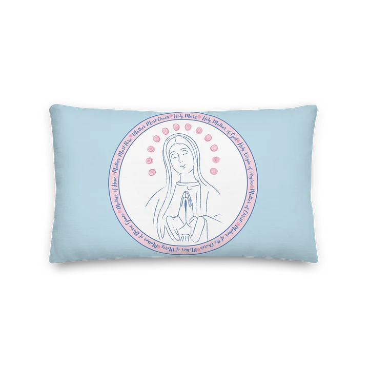 Virgin Mary Prayer Pillow with Pink Rose Halo product image (2)