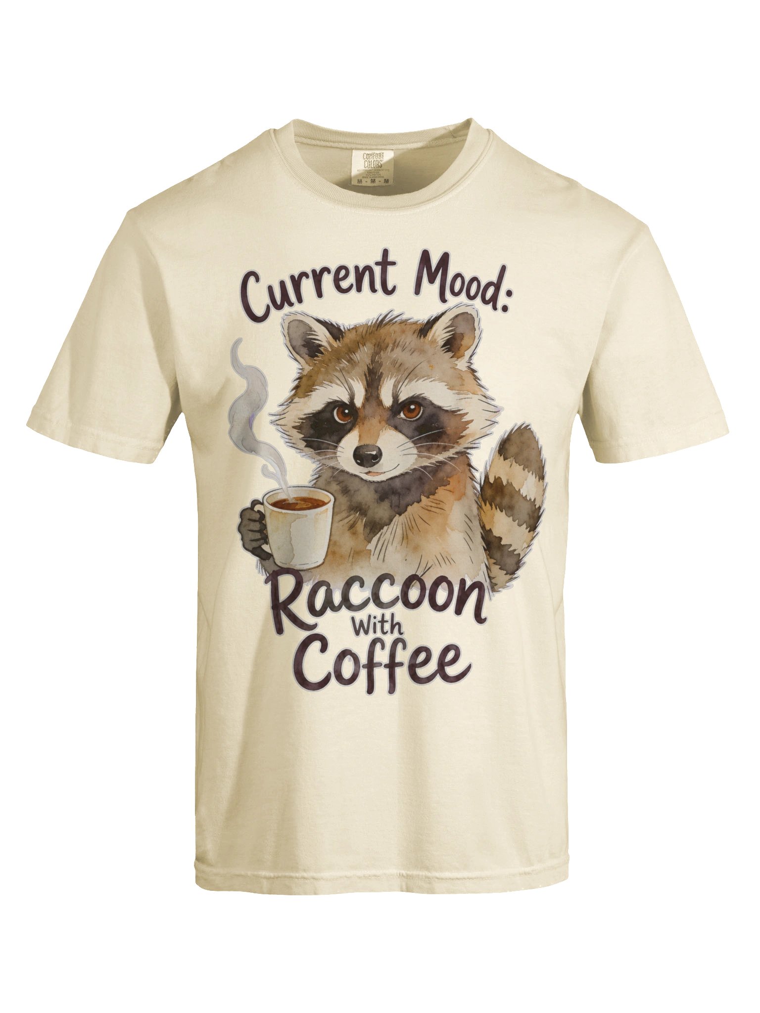 Current Mood Raccoon With Coffee Comfort Colors T-Shirt product image (22)