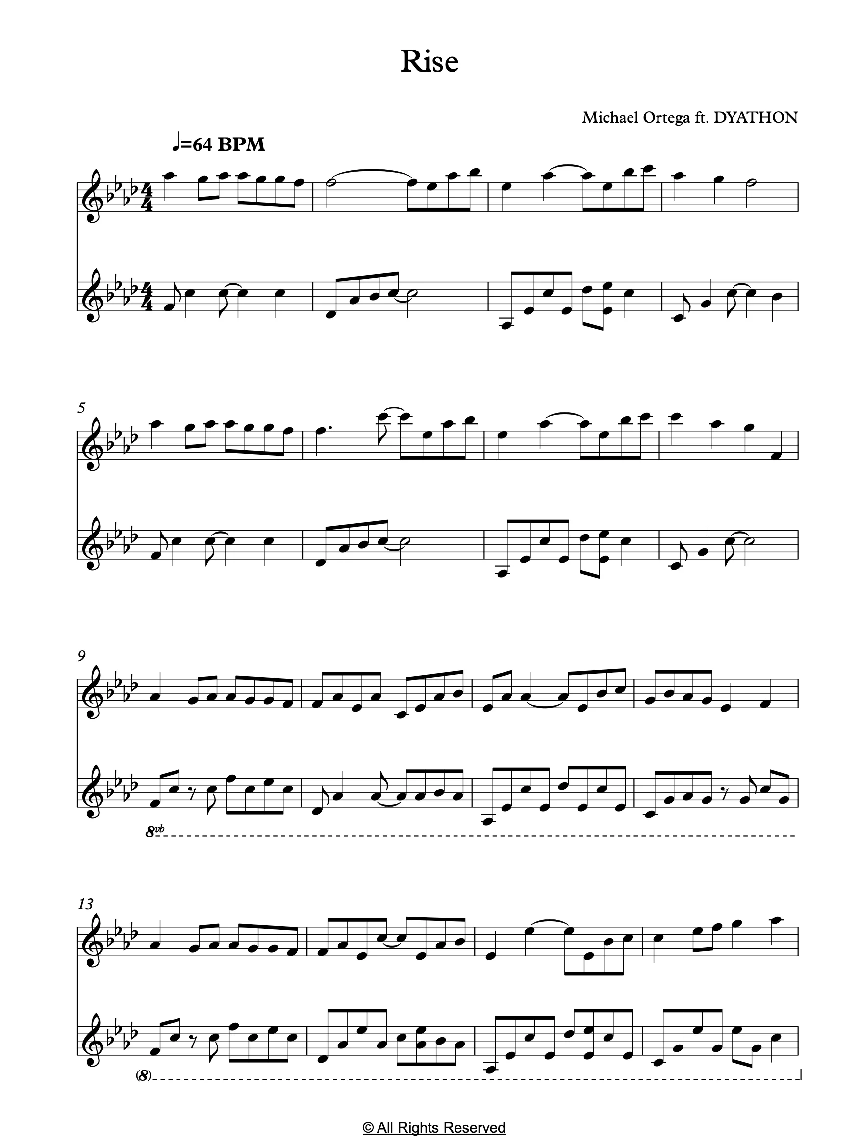 Rise (Piano Score) product image (2)