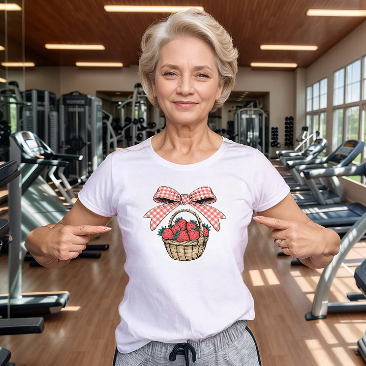 Strawberry Delight Checkered T-Shirt product image (52)