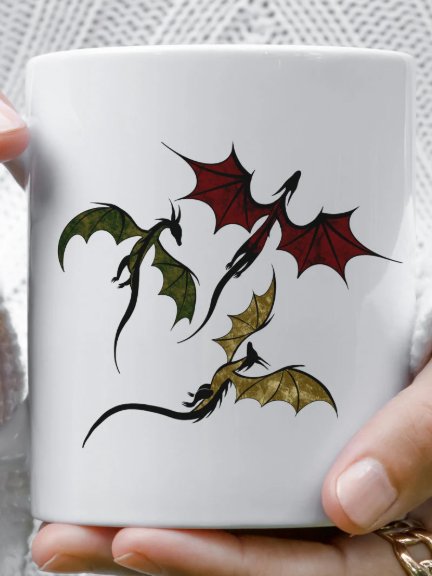 Baby Dragon Coffee Mug - Fantasy-Inspired Ceramic Cup with Hand-Drawn Art by Stef product image (1)
