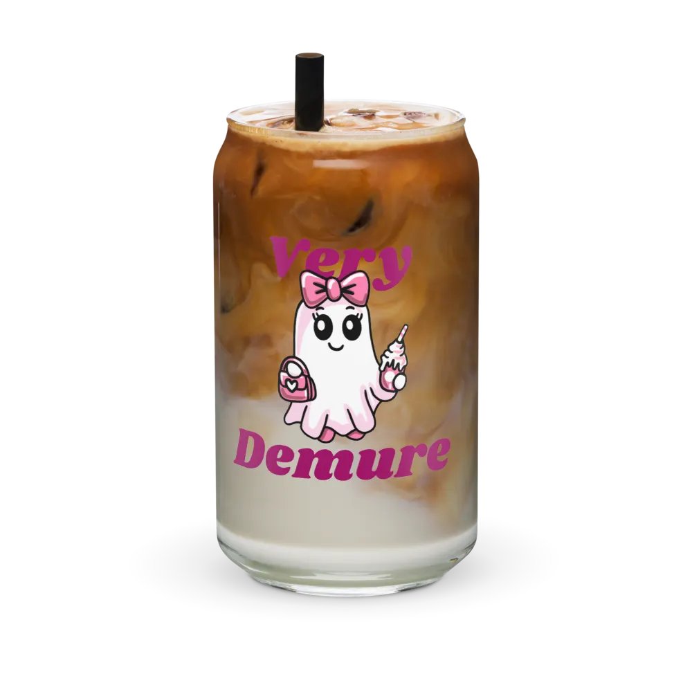 Very Demure Cute Ghost 16oz Can-Shaped Drinking Glass product image (8)