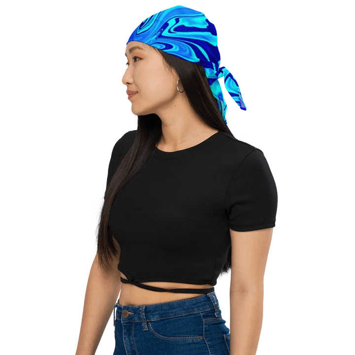 Bandana - Light and Dark Blue Digital Fluid Art product image (1)