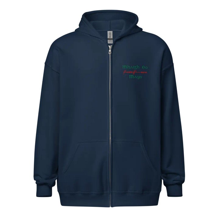 Mayo/Maigh Eo, Orthodox style Ogham embroidered Zip Hoodie product image (1)