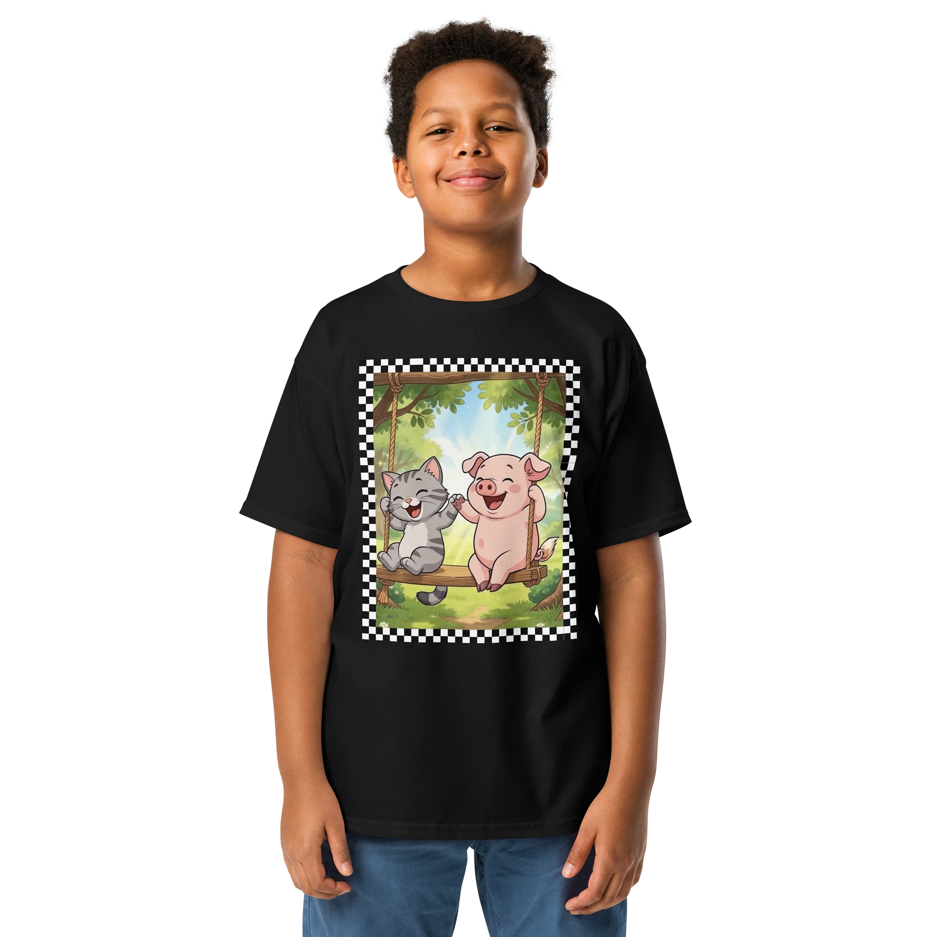 Laughing Kitten & Piglet Farm Friends Youth Tee product image (1)