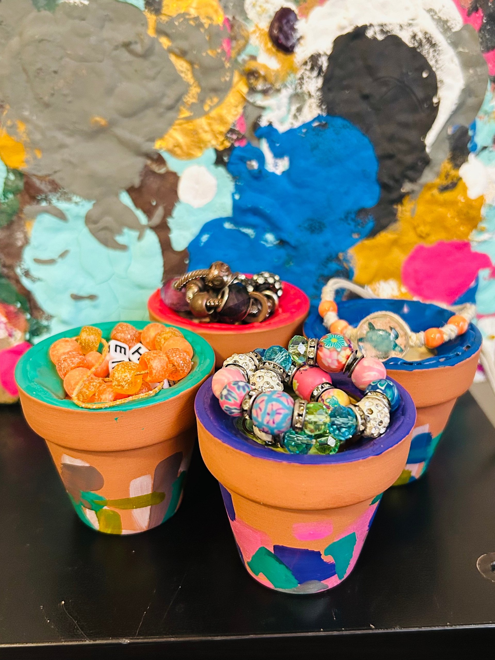 Handmade upcycled plant pot jewelry/trinket holders product image (2)