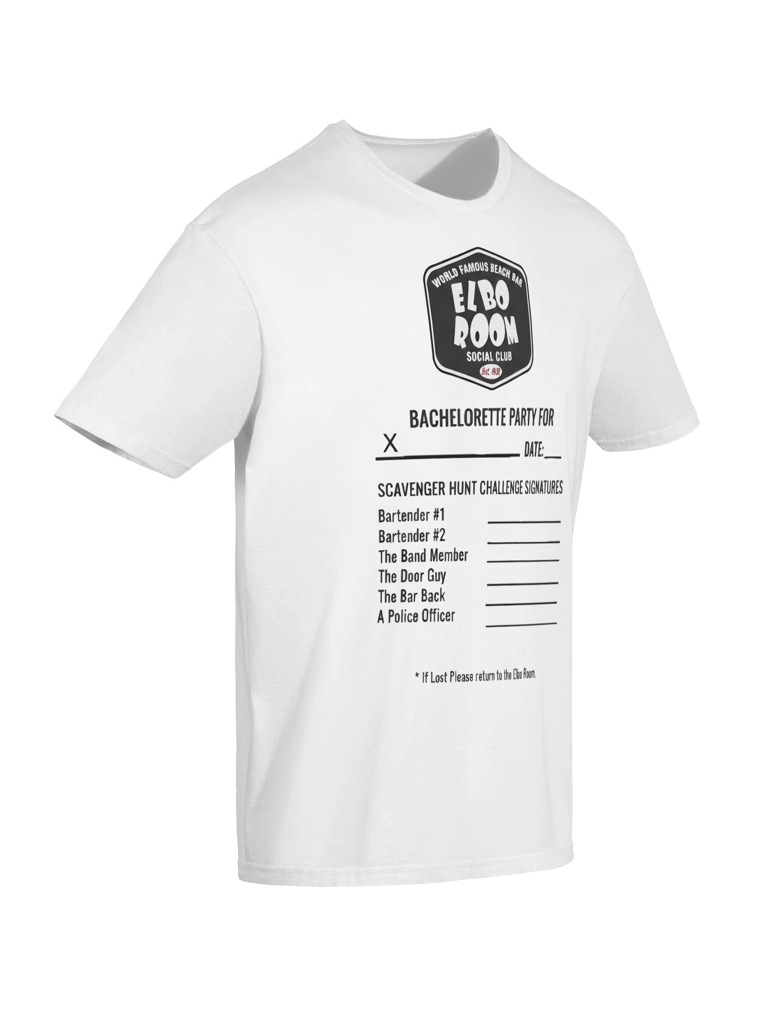 Bachelorette Scavenger Hunt — Elbo Room "Buy & Fly" Signature Tee product image (10)