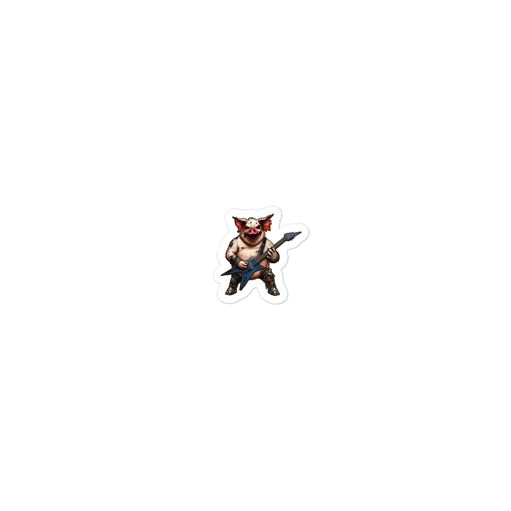 Metal Guitarist Pig Die Cut Sticker product image (2)