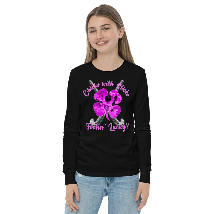 Chicks with Sticks - Feeling Lucky - Youth Long Sleeve Tee product image (8)