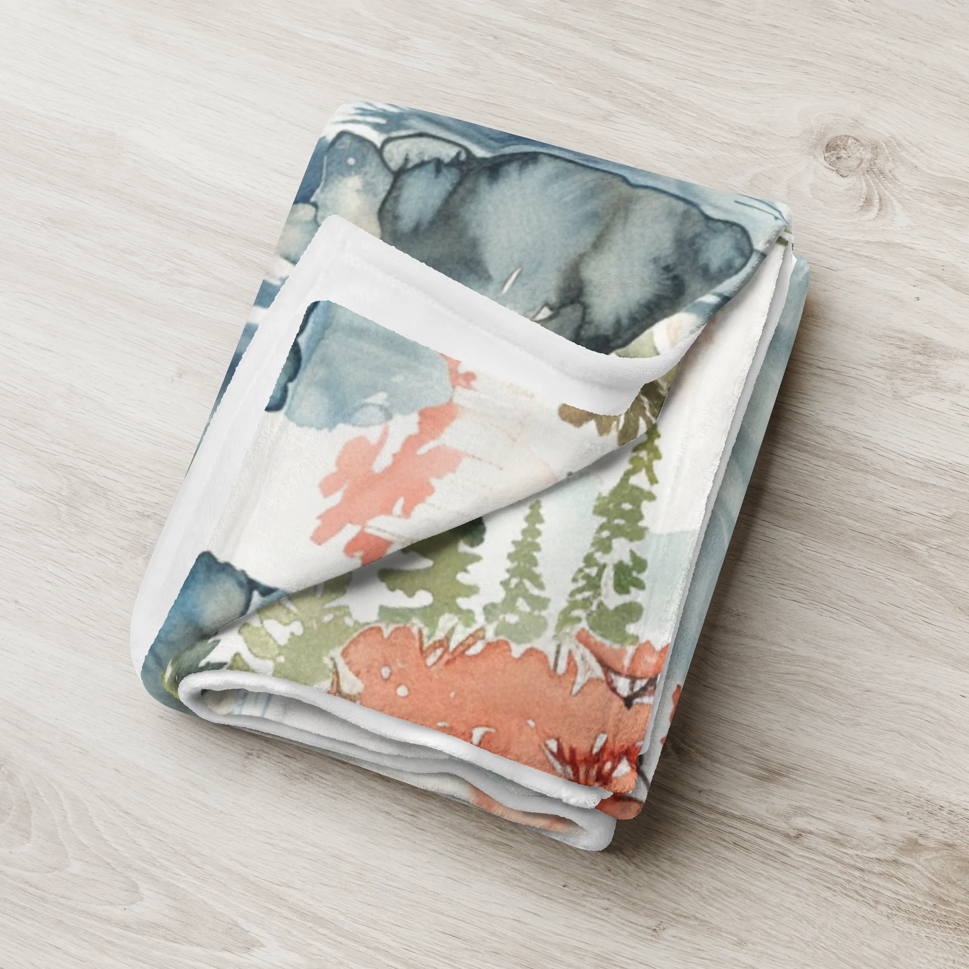Japanese Pagoda Watercolor Throw Blanket - Zen Landscape Art Fleece product image (3)