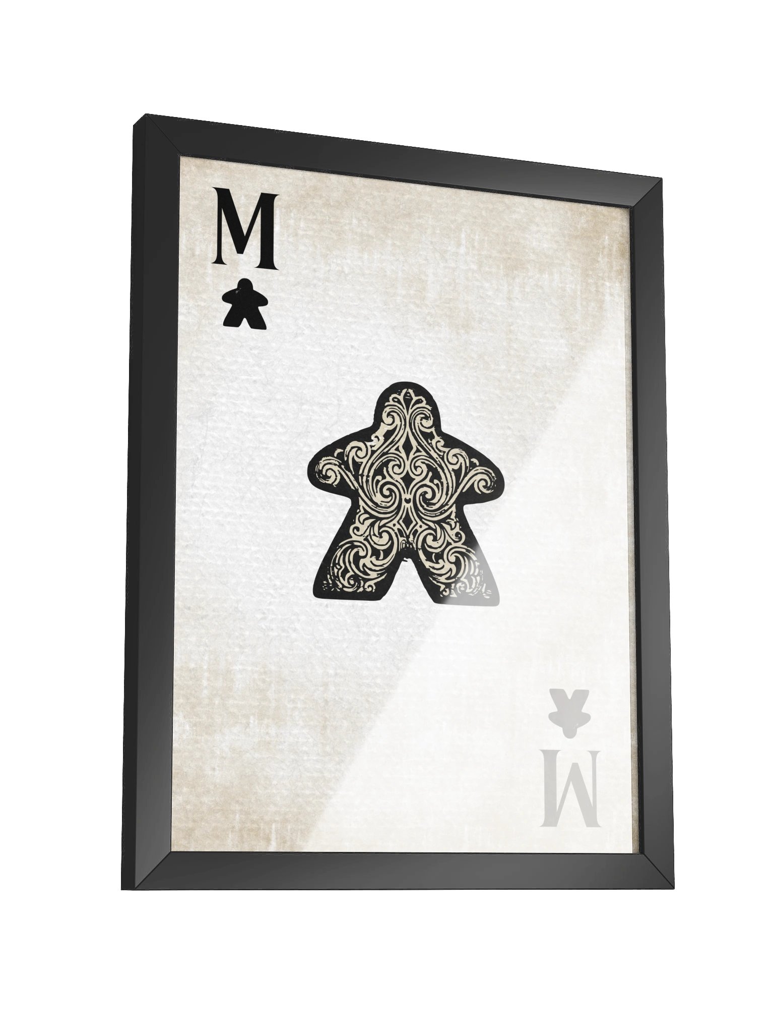 Vintage Meeple Black Ace Playing Card Board Game Room Poster - FRAMED product image (9)