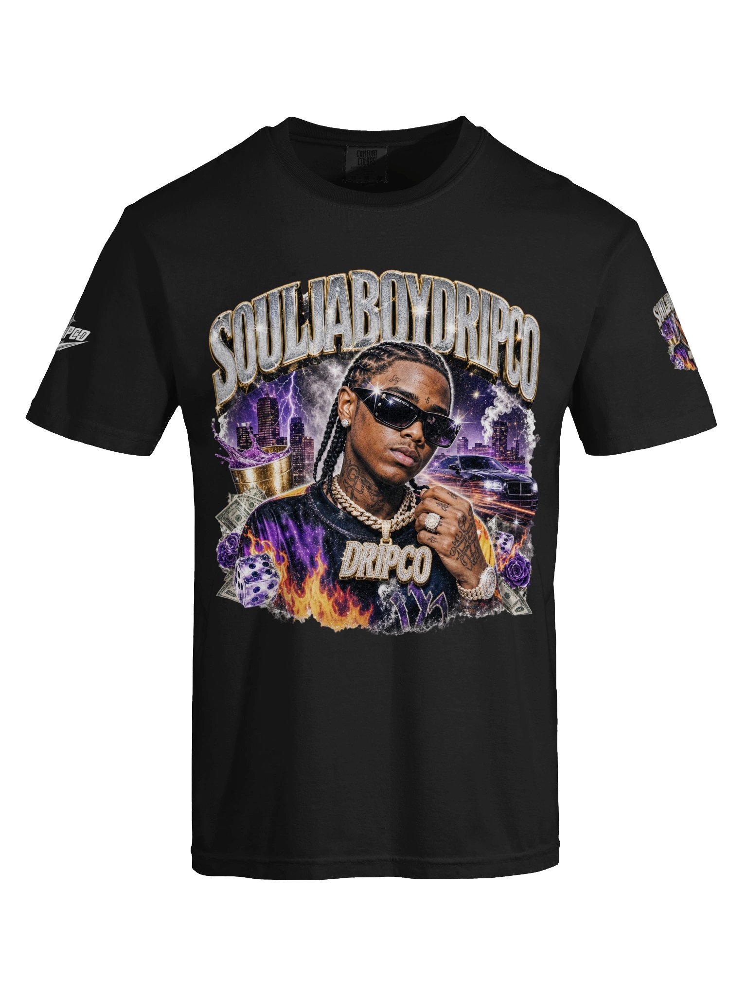 SOULJABOYDRIPCO Purple Drip Graphic Tee product image (38)