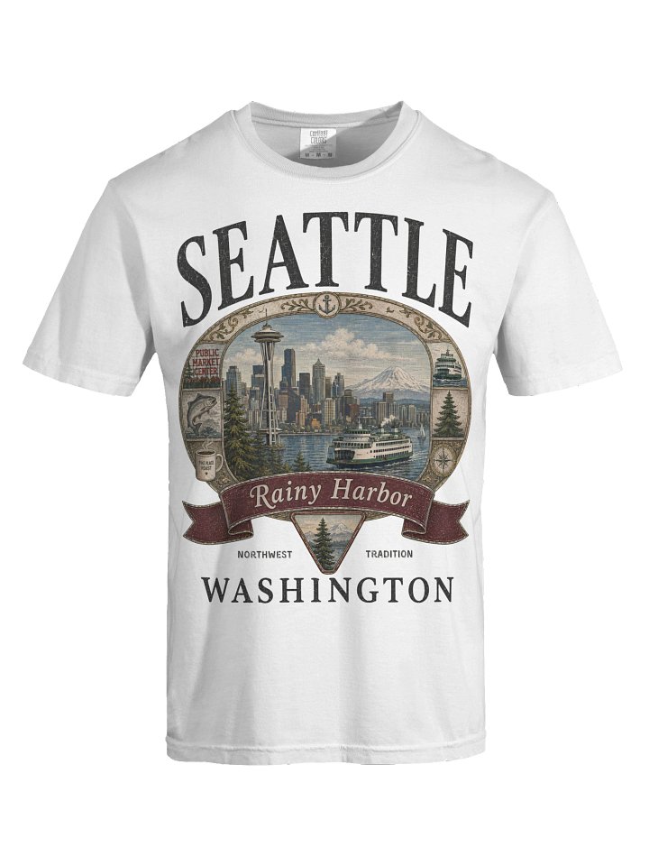 Vintage Seattle Shirt, Washington Graphic Tee, Comfort Colors 1717 PNW Travel Souvenir T-Shirt product image (28)