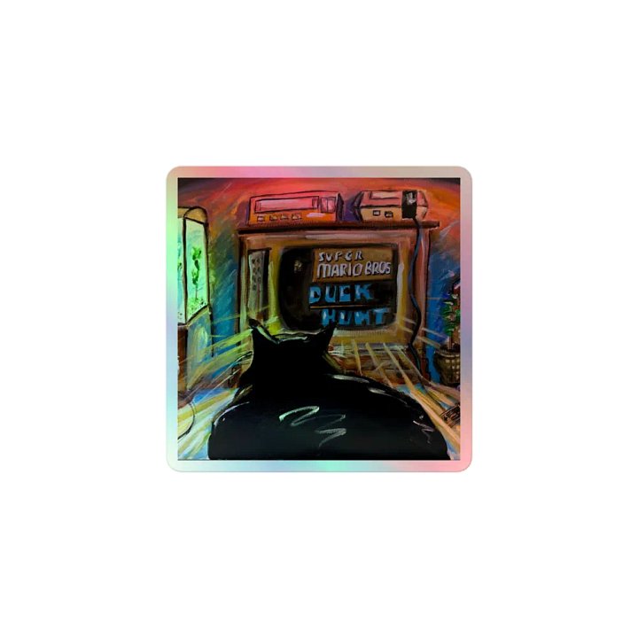 Gamer Cat 8-Bit Life Sticker product image (1)