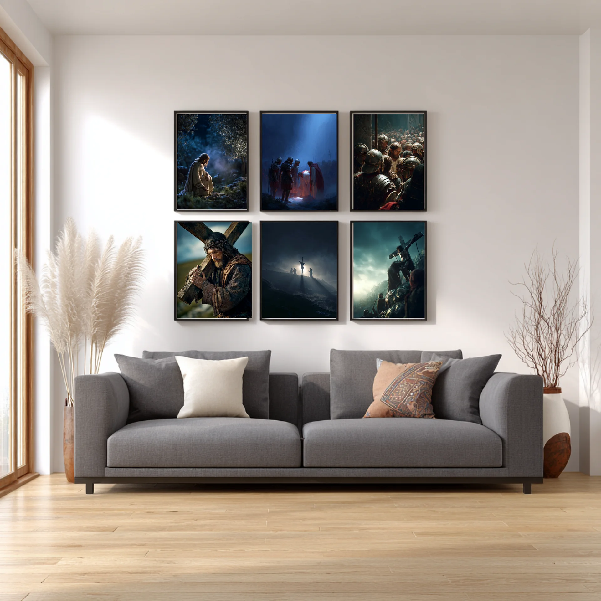 Jesus Crucifixion Wall Art Set | 5-Piece Christian Decor Printable product image (3)