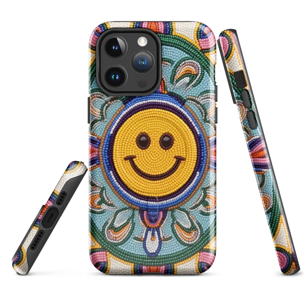 Smiley Face Turquoise Faux-Beadwork iPhone® Tough Case product image (4)