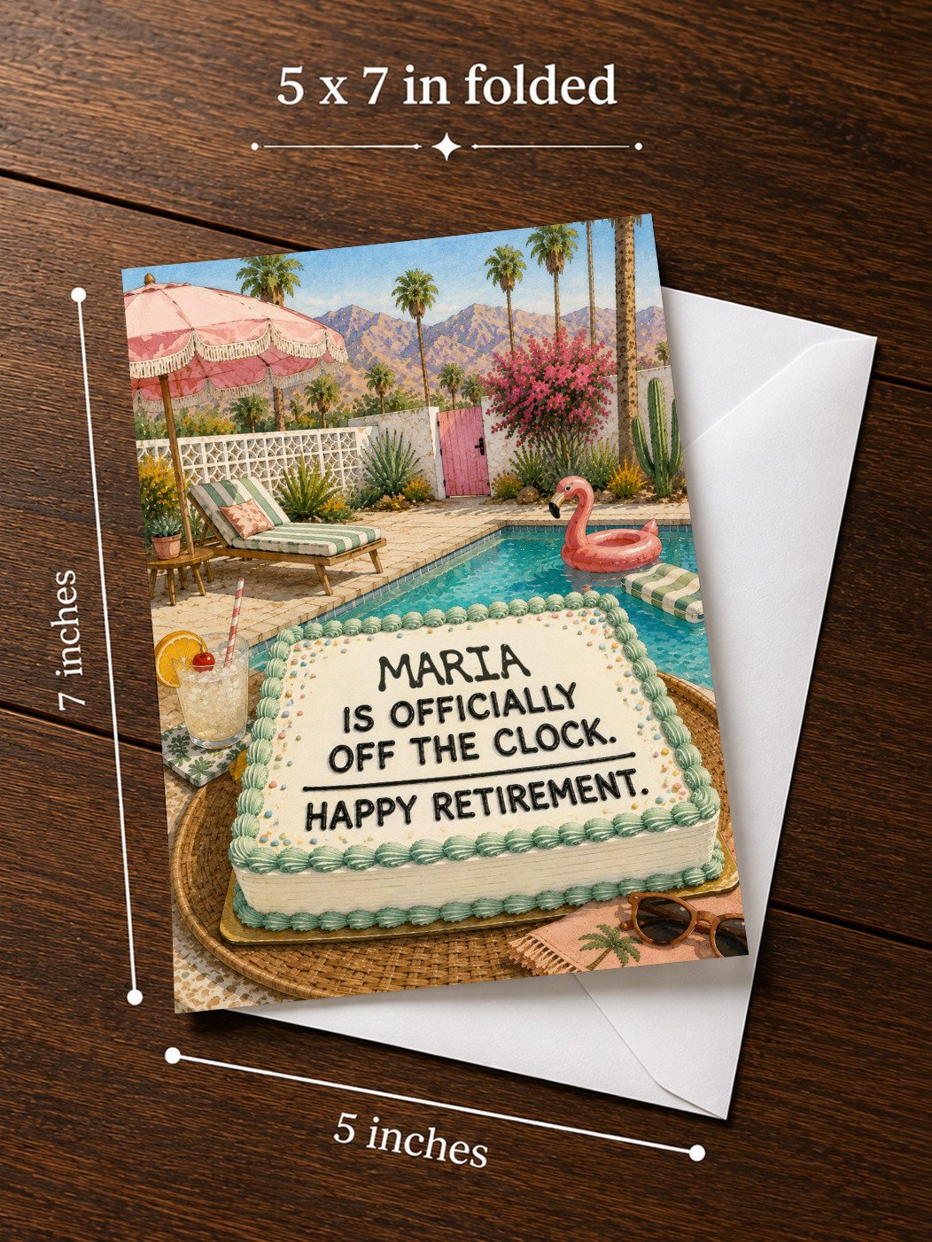 PERSONALIZED RETIREMENT CARD: [Name] Is Off The Clock (Customized) product image (5)