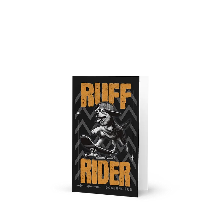 Funny Skateboard Dog Greeting Card – Ruff Rider product image (1)