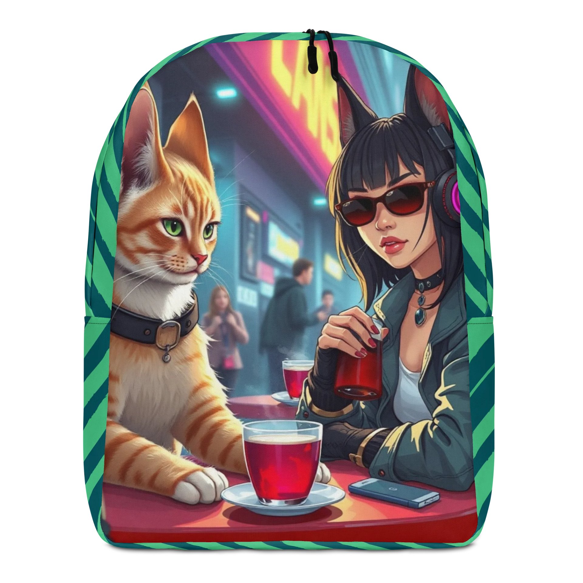 Minimalist Backack-Neon Whispers: The Red Drink product image (1)