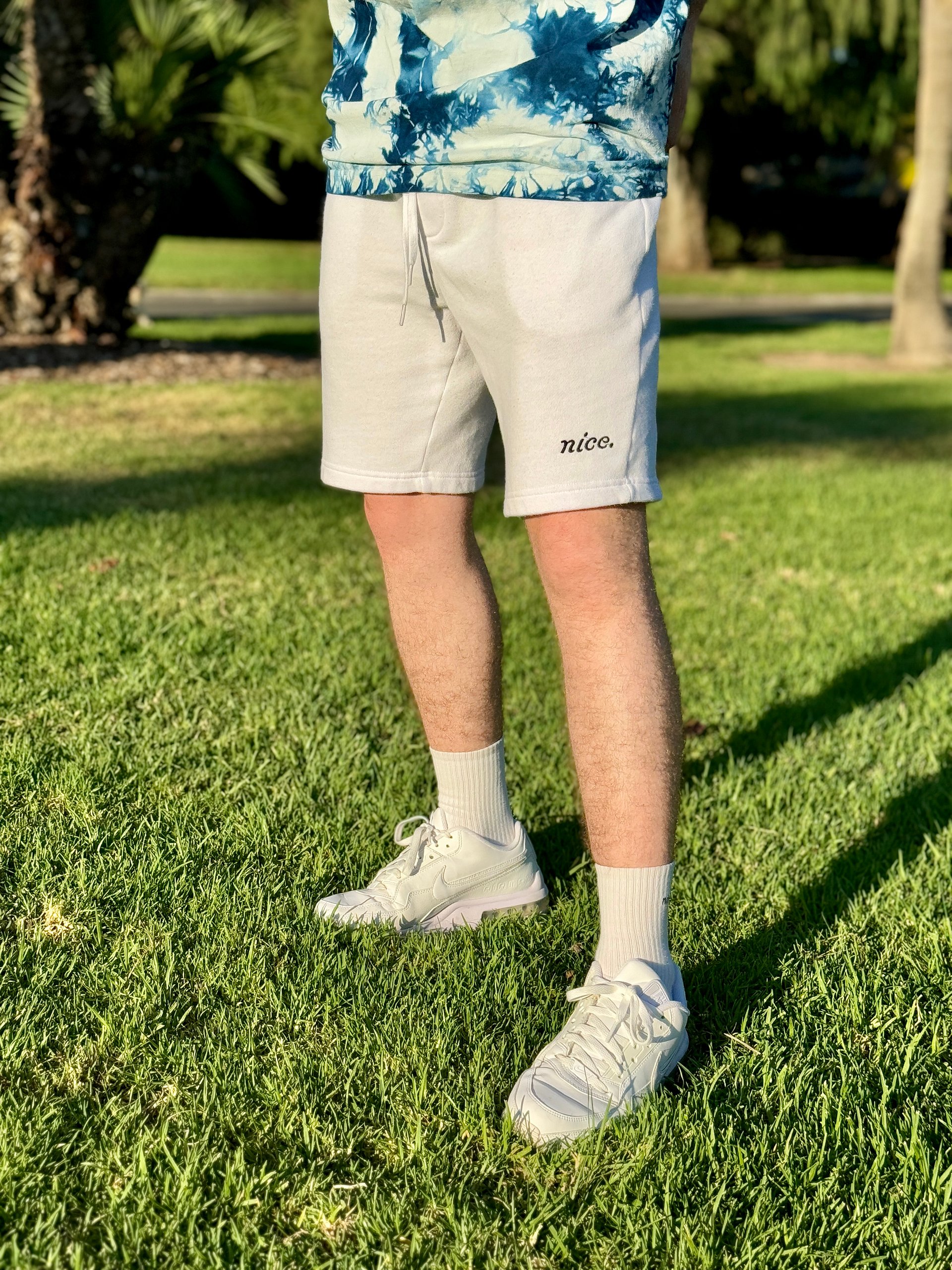 Nice. Embroidered Sweatshorts (White) product image (5)