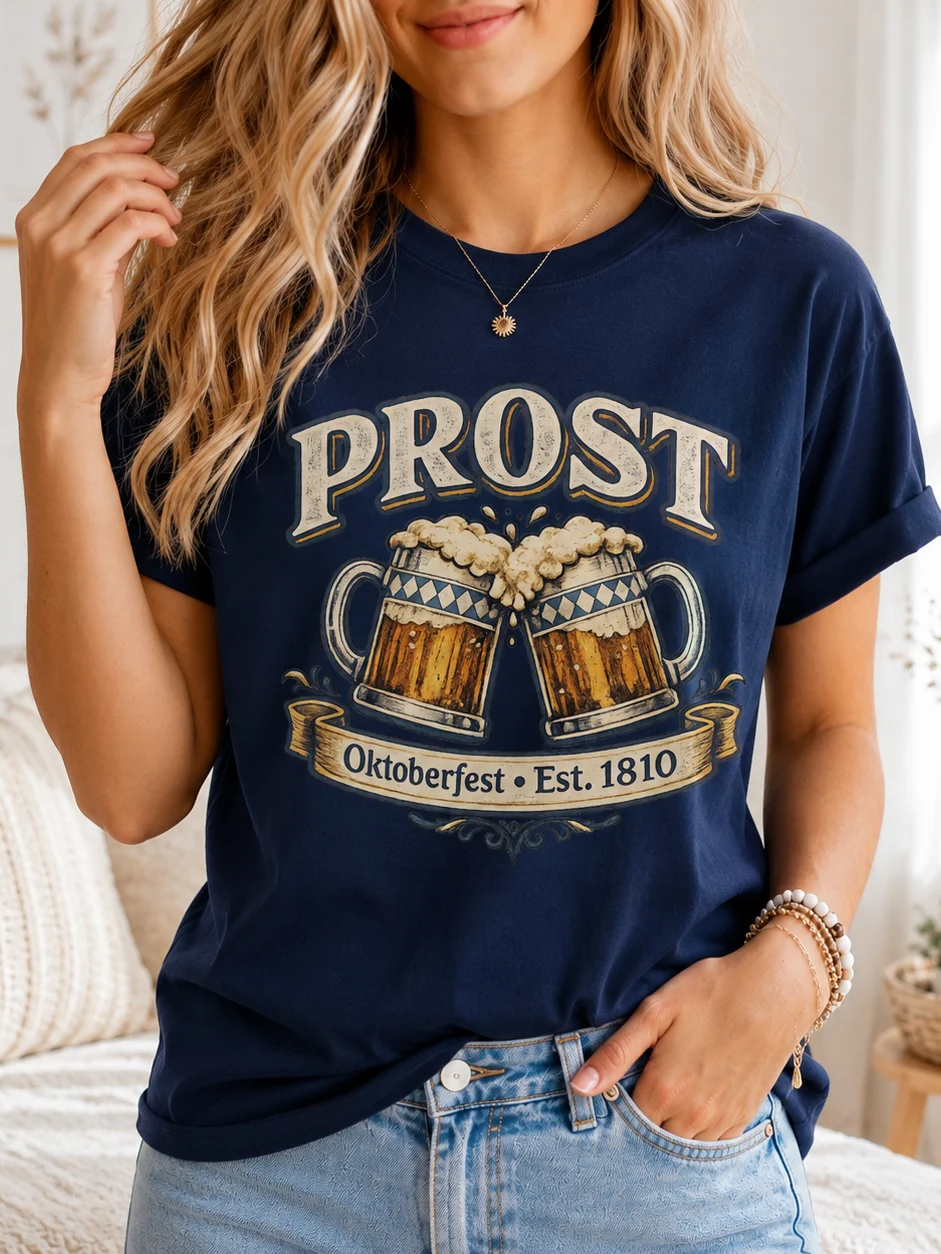 Prost Oktoberfest Vintage Beer Stein Tee