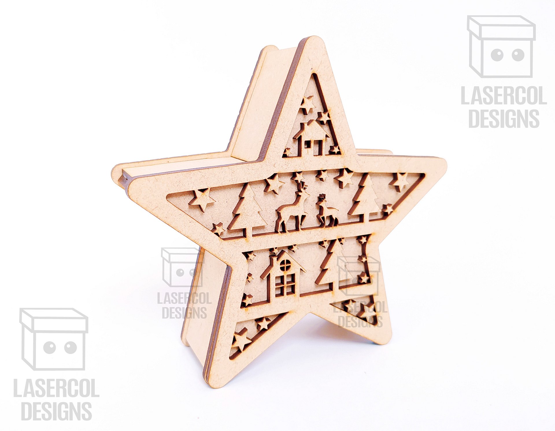 Christmas Star Box (2 Sizes, 5 Styles) - Laser Cut Files product image (9)