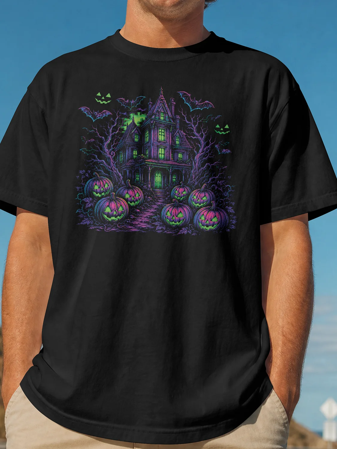Neon Haunt — The Spooky Side Tee product image (3)
