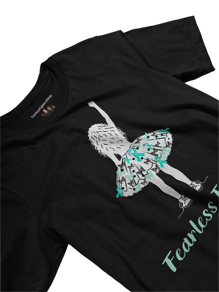 Ovarian Cancer - Fearless Fighter Unisex T-Shirt [black] product image (2)