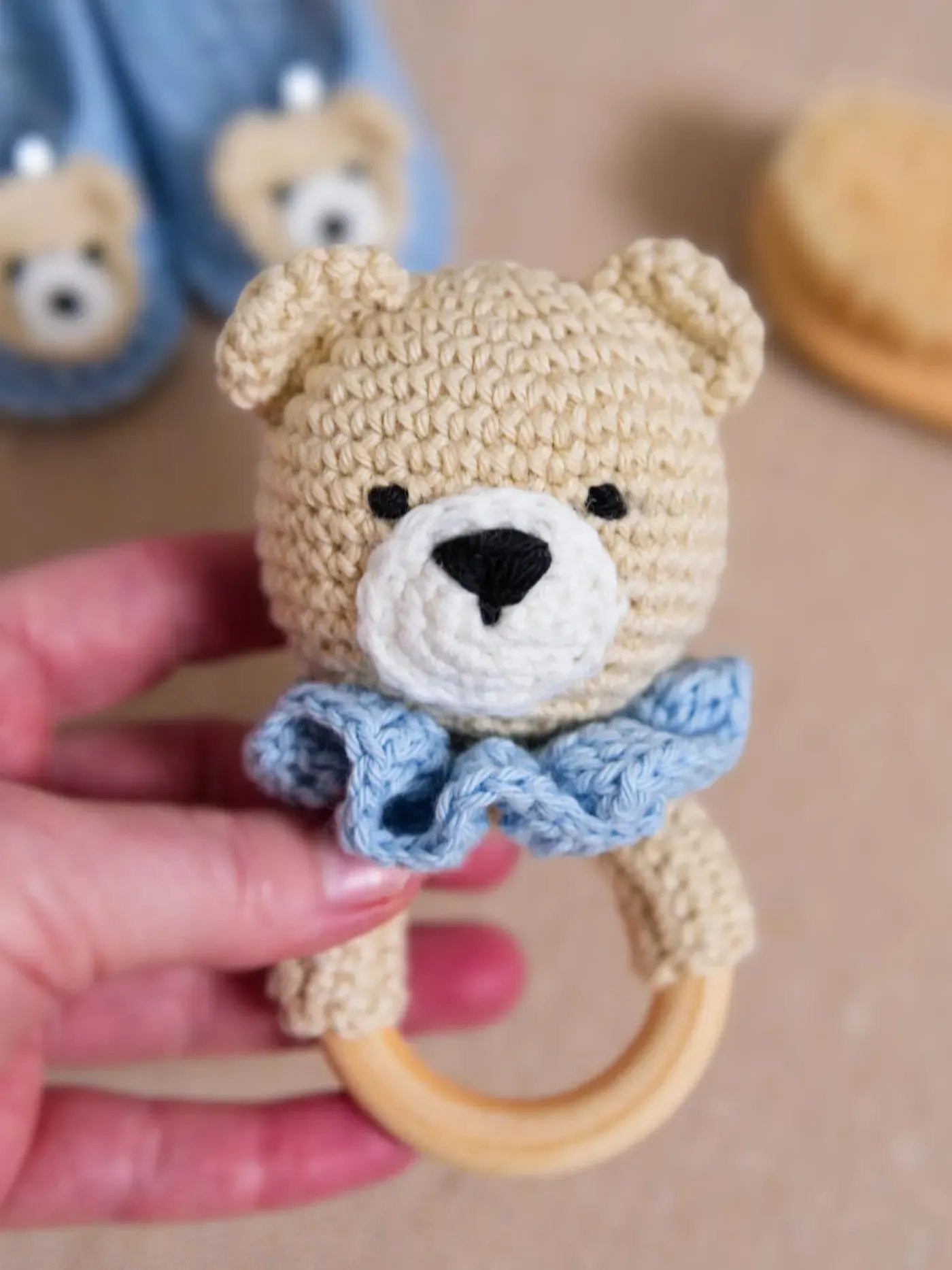 Teddy Bear Baby Rattle Crochet Pattern | Maisie and Ruth