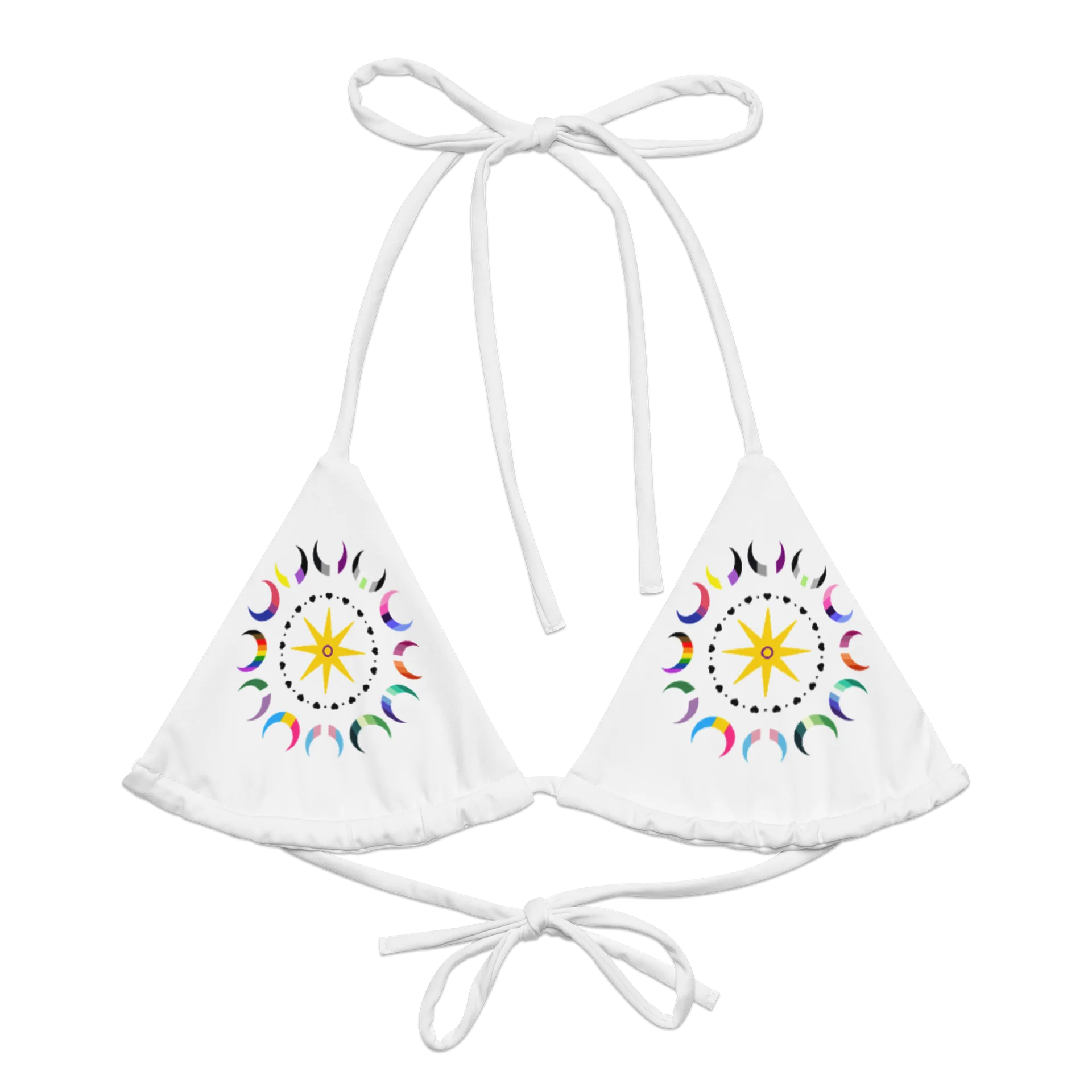 Pride Moons & Star Recycled Bikini Top product image (1)