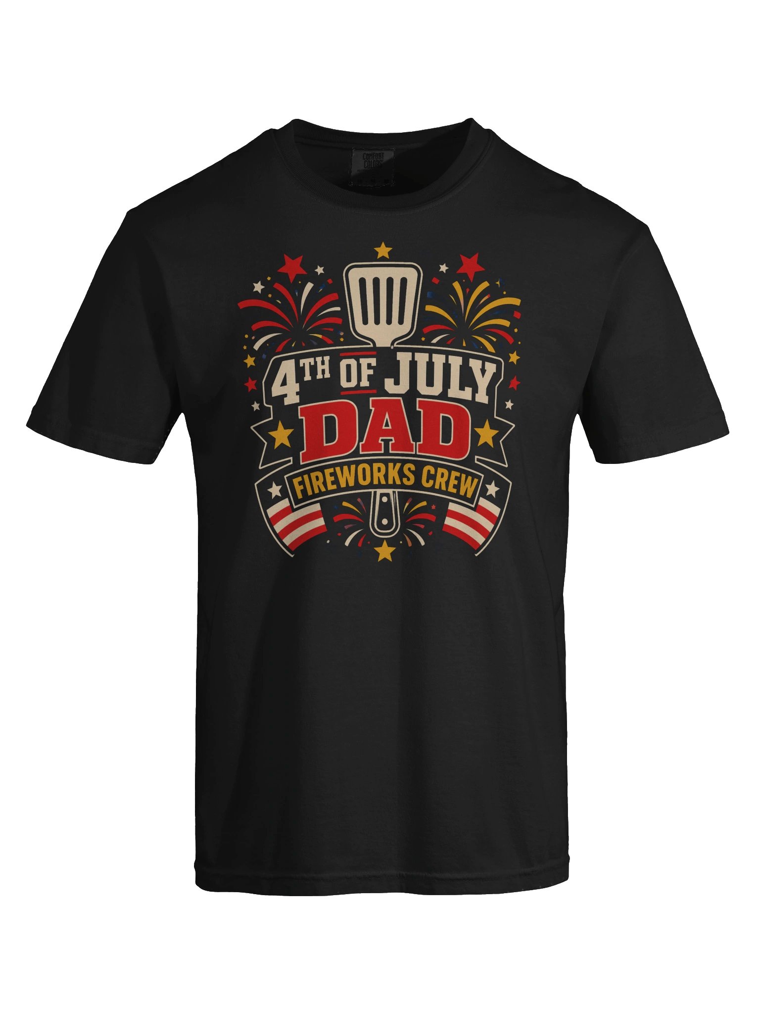 4th of July Dad T-Shirt | Bold Fireworks Crew Patriotic Tee product image (5)