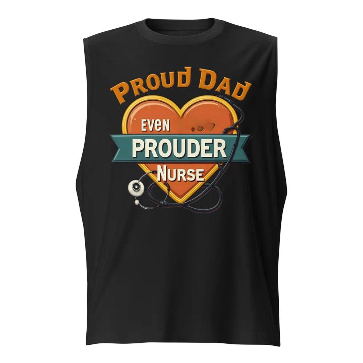 Proud Dad Even Prouder Nurse Heart Muscle Tank product image (1)