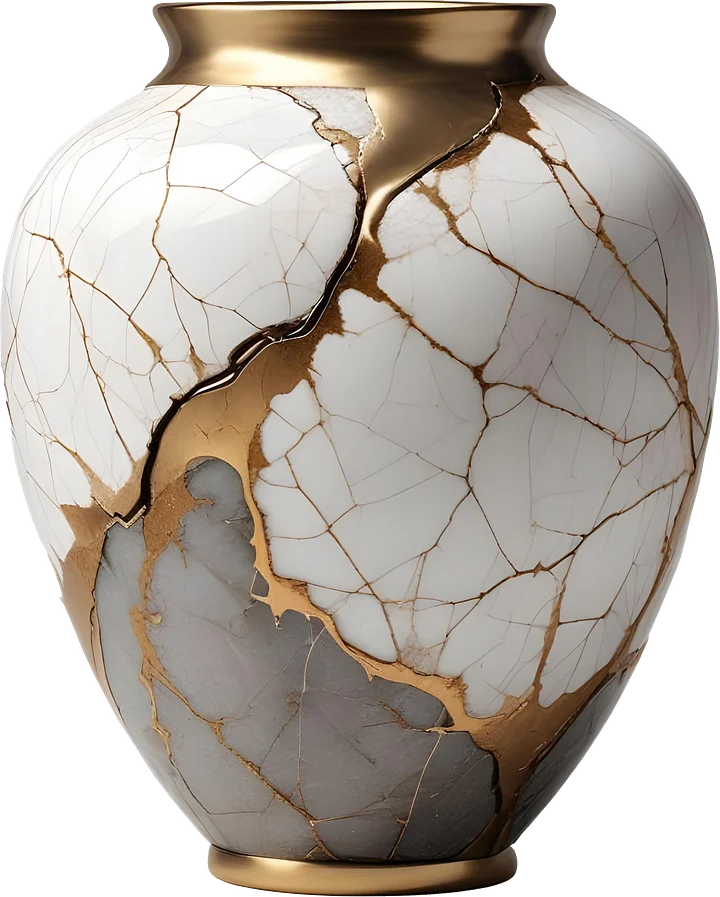 Kintsugi Grace – Crackle Vase PNG product image (1)