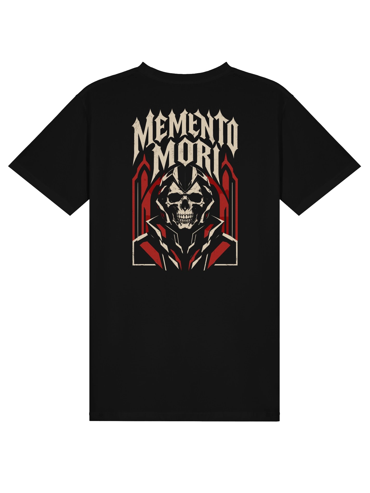 Memento Mori Cyber Skull T-Shirt | Dark Gothic Back Print Graphic Tee product image (1)