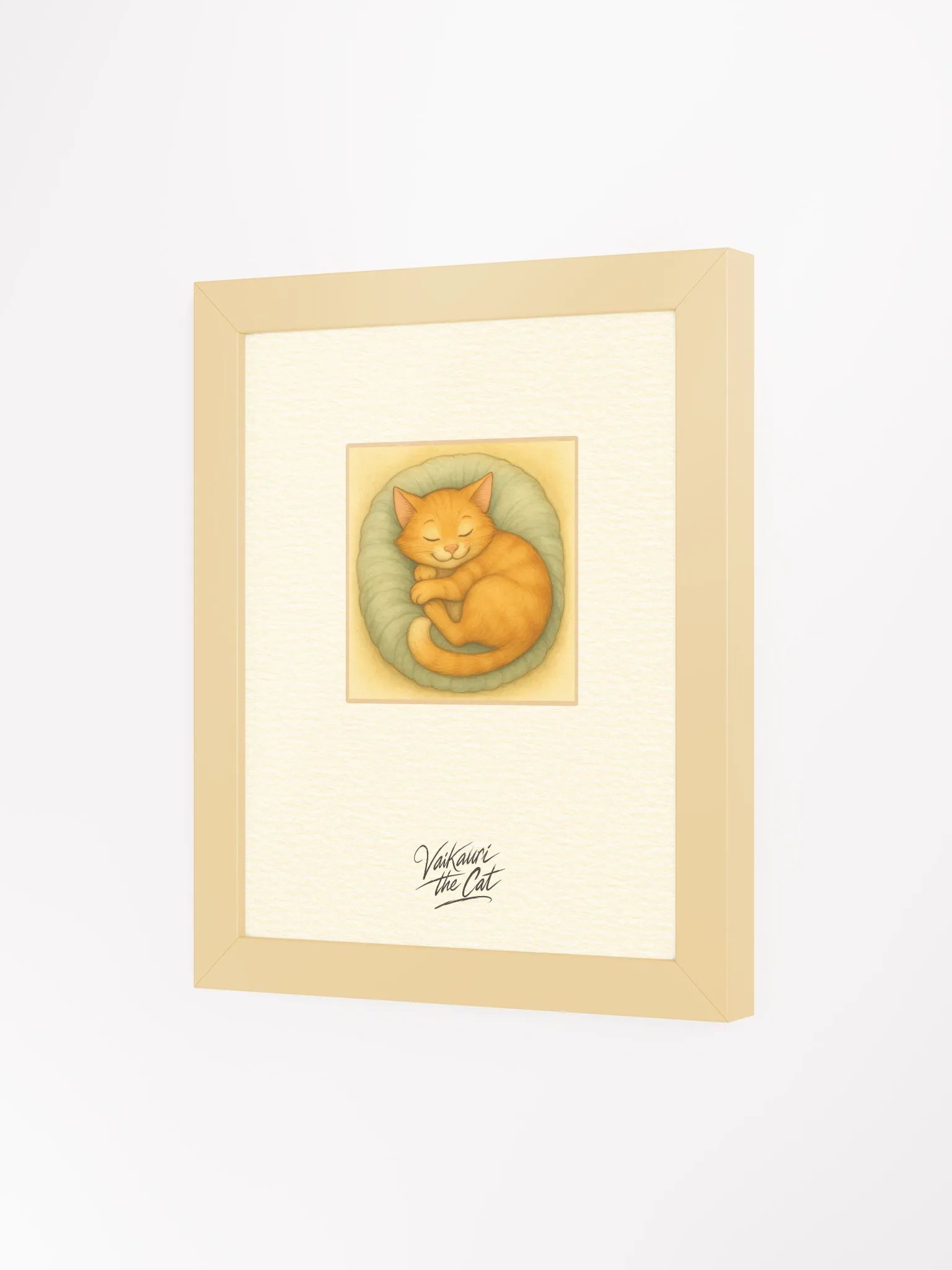 Vaikauri the Cat - Curled up Framed Artprint product image (5)