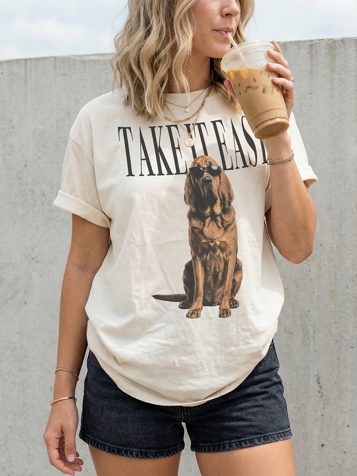 Take It Easy '90s Pop Vintage-Style T-Shirt for Bloodhound Owners product image (2)