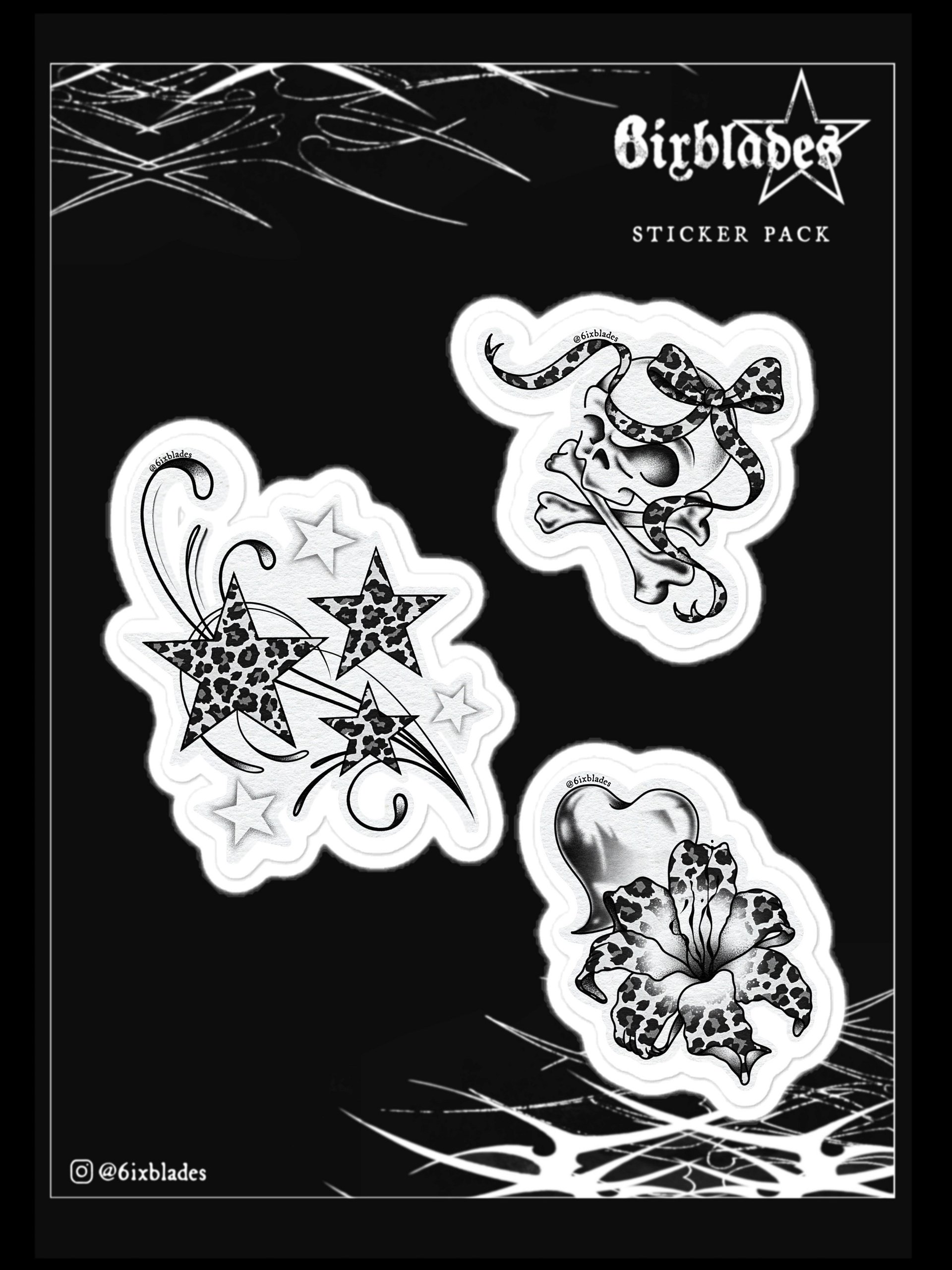 6ixblades Y2K Leopard MySpace Sticker Pack product image (1)