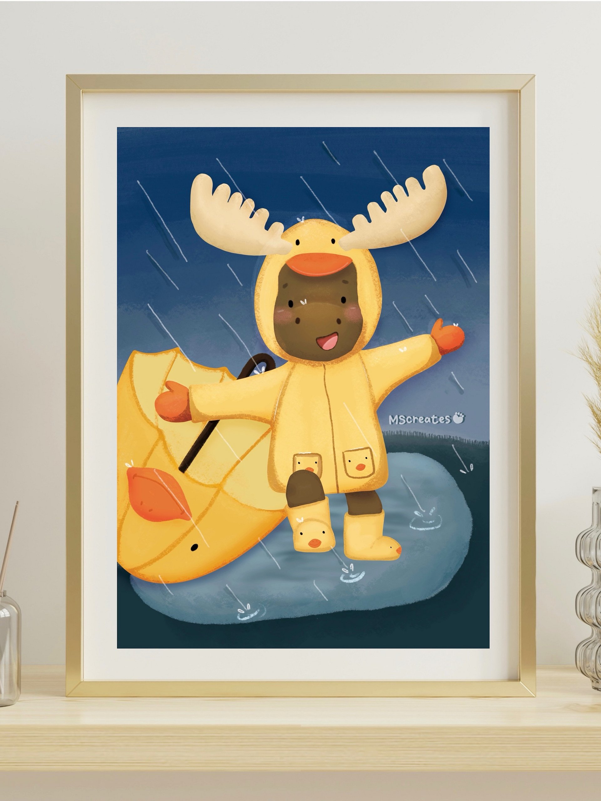 Moose Splashing in the Rain Print product image (3)