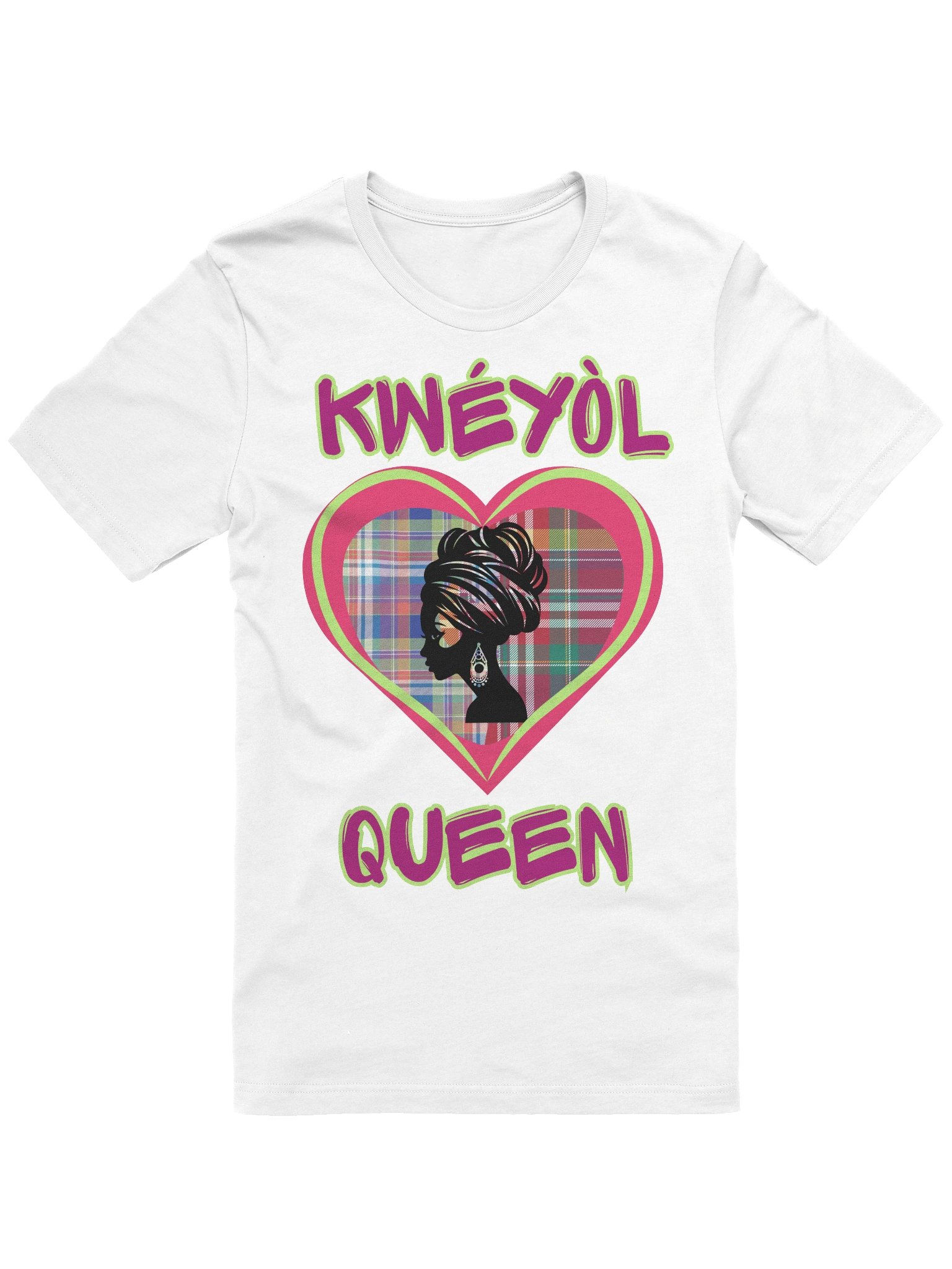 Kwéyòl Queen Heart Silhouette T-Shirt product image (1)