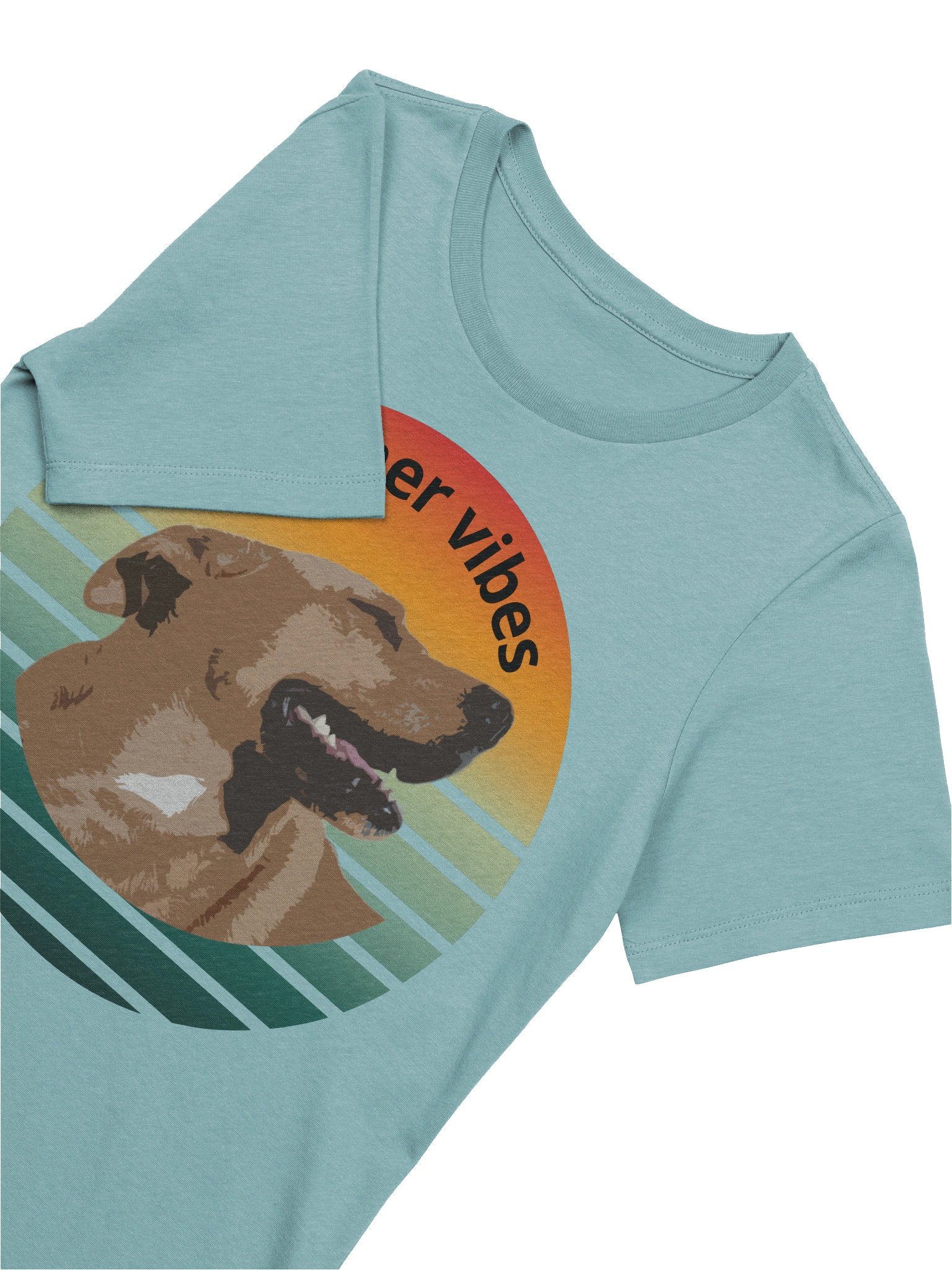Summer Vibes Retro Dog Sunset Tee product image (4)