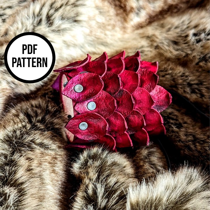 Dragon Scale Leather Cuff PDF Pattern: Rhaenyra Targaryen Inspired product image (2)