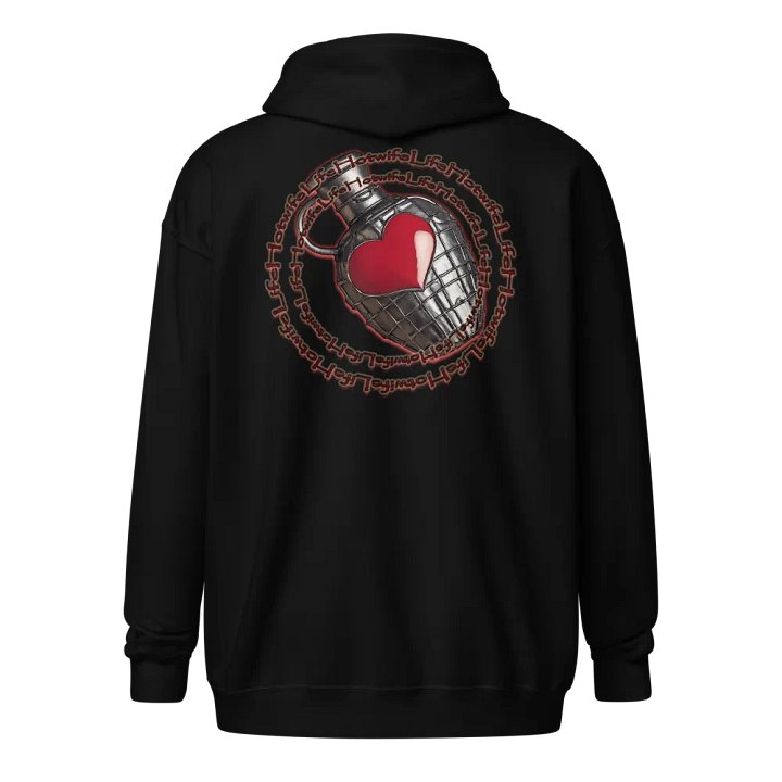 Hotwife Life Heart Grenade Back Print Zip-up hoodie product image (1)