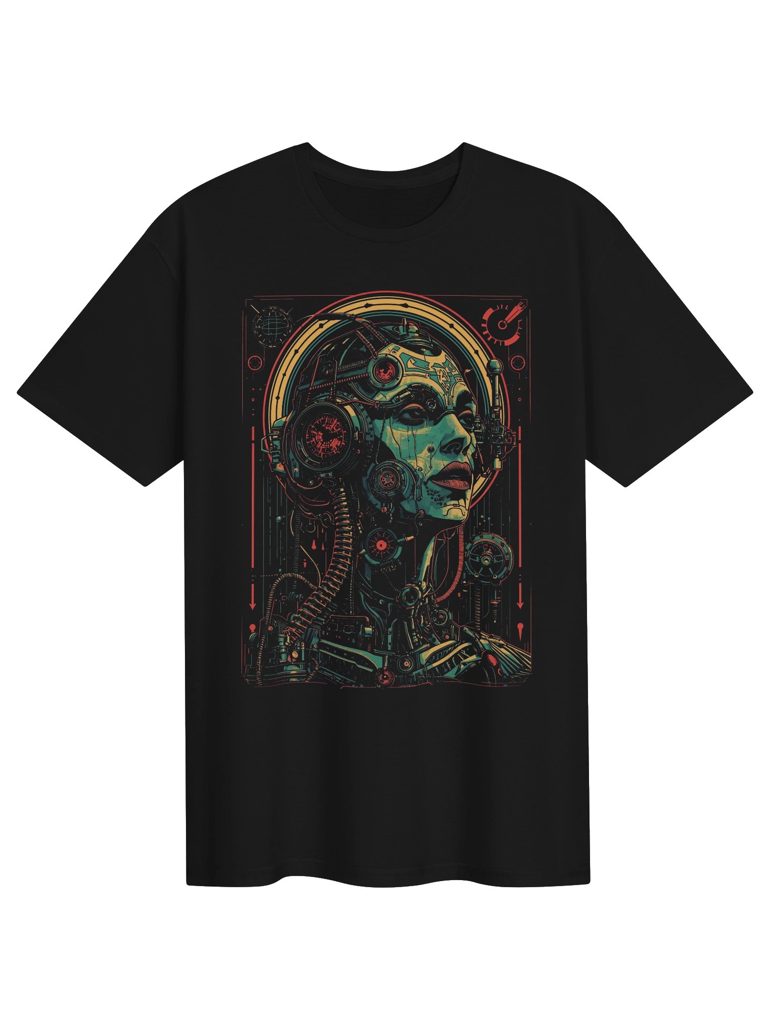 Neon Cybernetic Portrait T-shirt product image (1)
