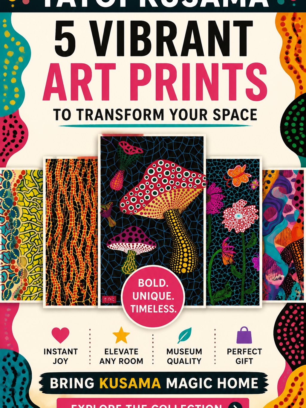 YAYOI KUSAMA printable Wall art 260 Bundle product image (6)