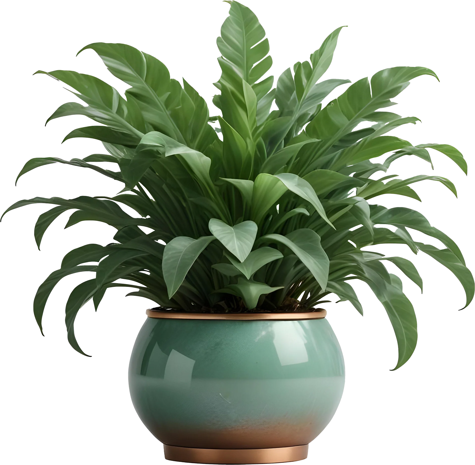 Jade Signature – Glossy Jade Planter with Copper Accent product image (1)
